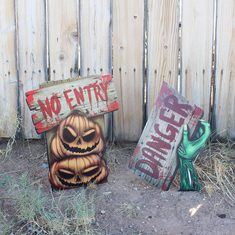 Halloween Yard Stake Warning Sign