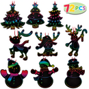 Rainbow Color Scratch Christmas Ornaments