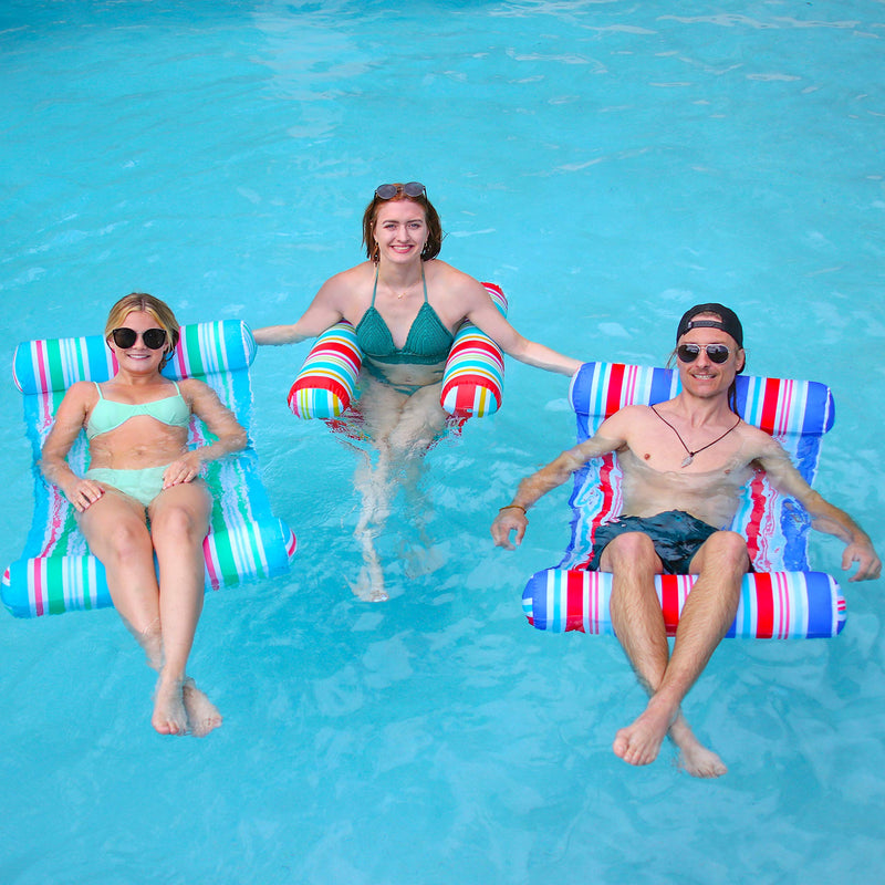SLOOSH - Inflatable Pool Stripes Hammock, 3 Pieces