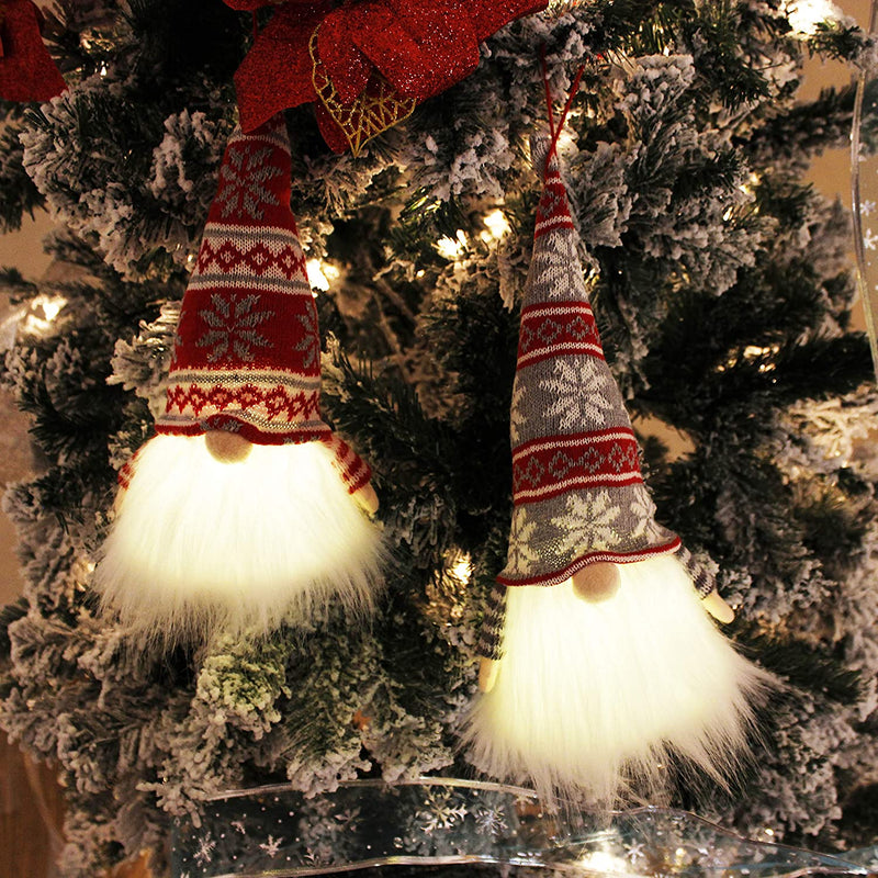 Christmas Light Gnome Swedish Santa Tomte Hanging Ornaments