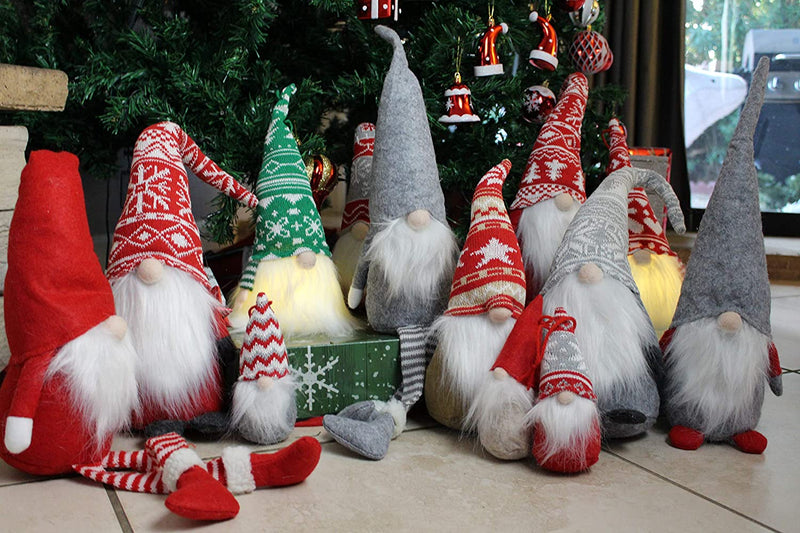 12in LED Christmas Gnome Ornaments , 3 Pcs