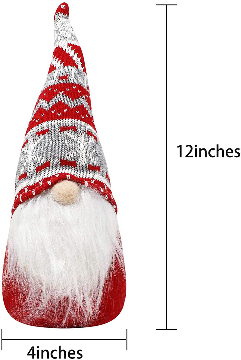 Christmas Gnome Swedish Santa Tomte Red and Grey Ornaments