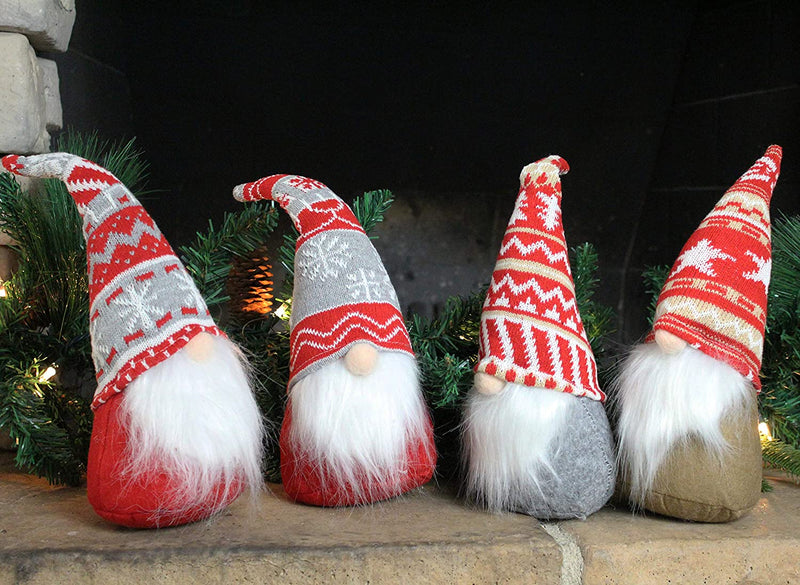 Christmas Gnome Swedish Santa Tomte Red and Grey Ornaments
