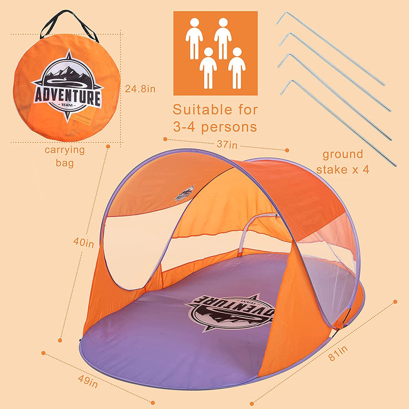 push bubble Up Beach Tent (Orange)