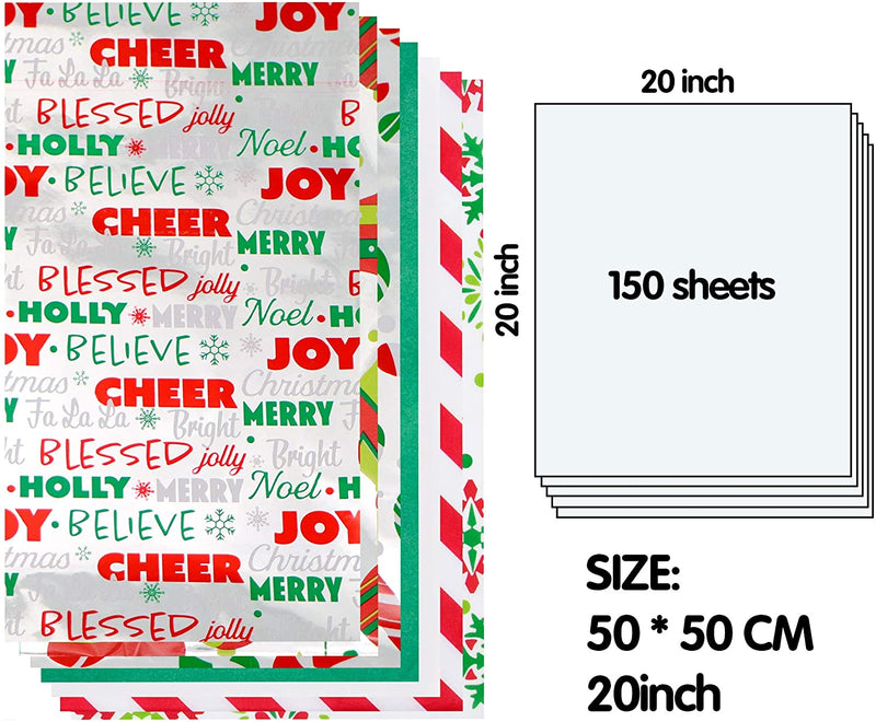 Christmas Tissue Paper w/Hologram & Prints for Gift Decoration and Wrapping